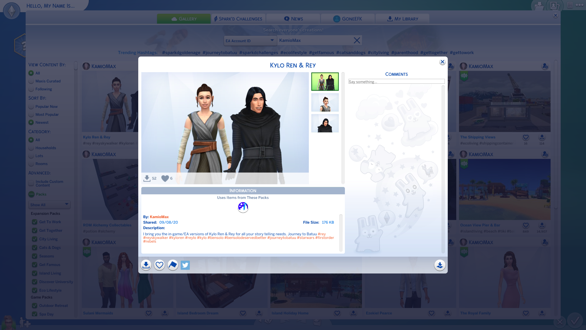 Sims 4 players defy Disney to make Kylo Ren and Rey "woohoo